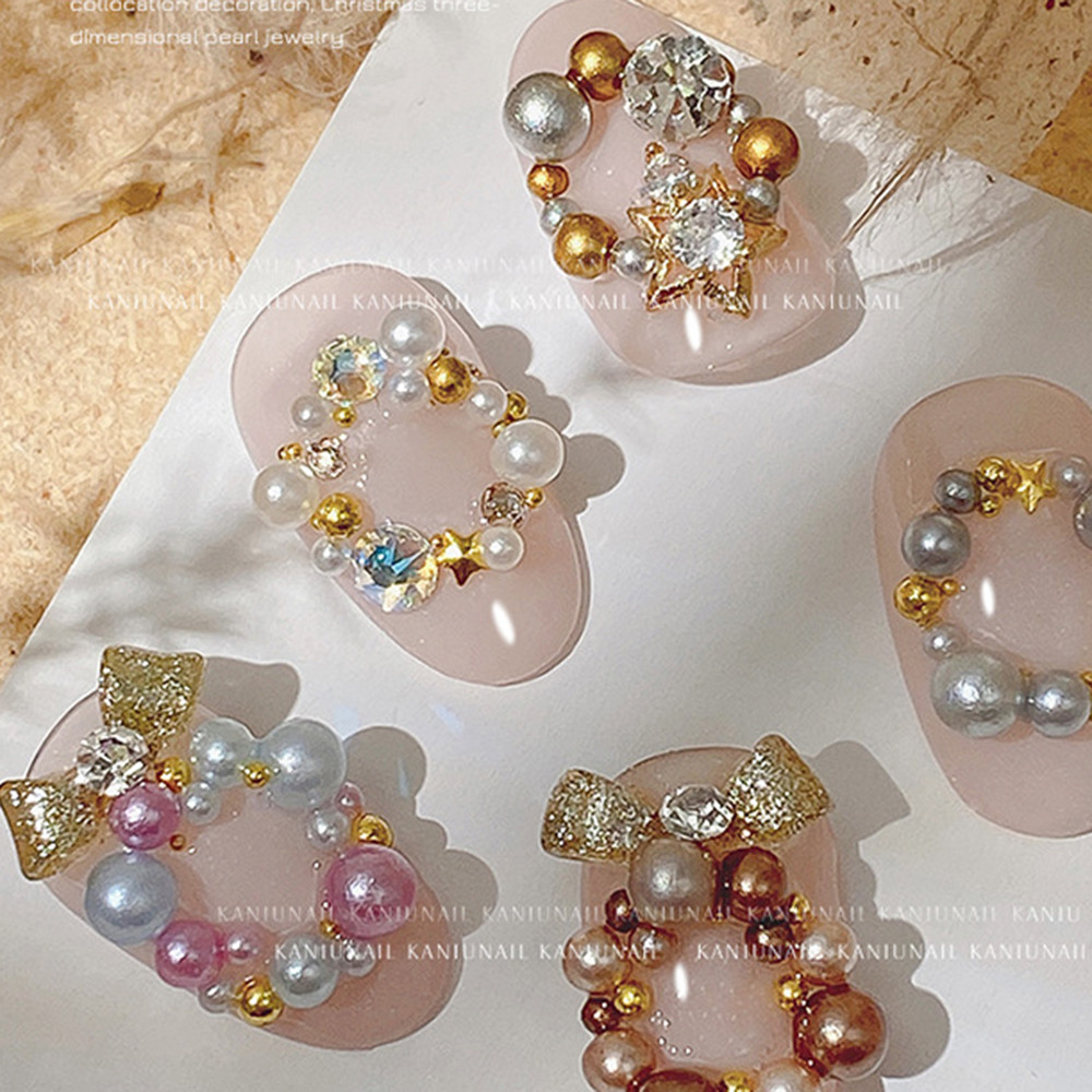 12 colors Mix Size Nail Pearls - Nail Art Valentines Day ulasan dan harga